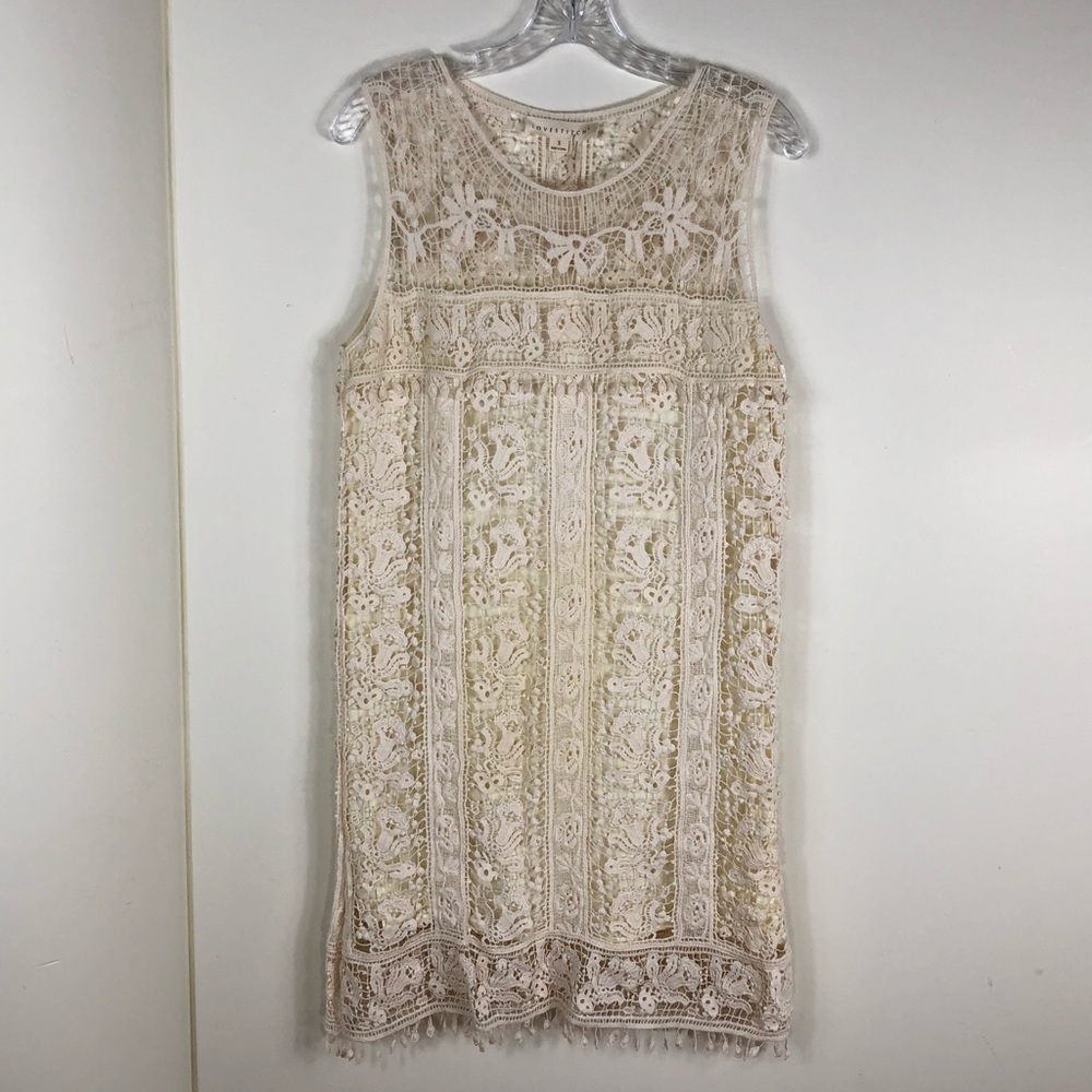 Lovestitch Cream Crochet Lace Boho Dress Small